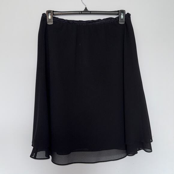 Talbots Womens Vintage Black Midi Skirt Size 14 Chiffon A-Line Career Business - Picture 6 of 6